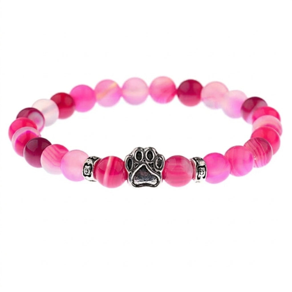Zapestnica Rožnati ahat s pasjo tačko